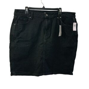 Old Navy Black Denim Skirt Tummy Control Size 18